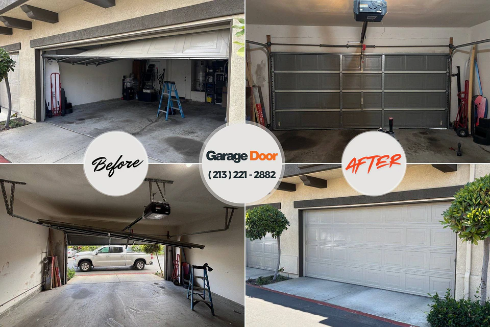 Before and after: garage door repair Wahiawa, HI